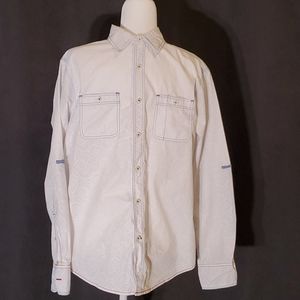 Vintage Italia white paisley shirt, sz Small